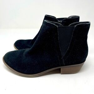 Kensie Black Leather Ankle Boots – Side Zip, Almond Toe, Size 9